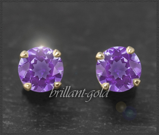 Ohrstecker 585 Gold Amethyst violett 4,5,6,7mm